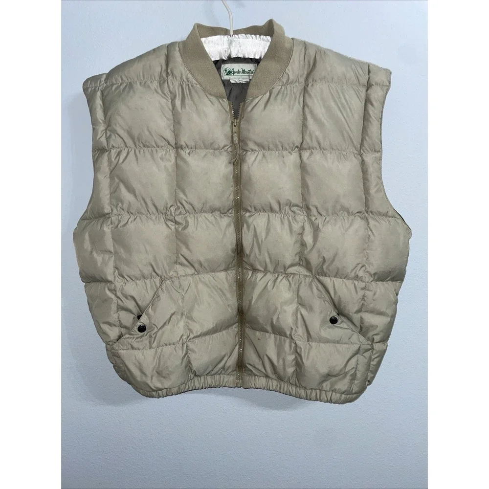 Vintage Gander Mountain Goose Down Beige Puffer Vest Mens XXL‎ Hunting Vtg